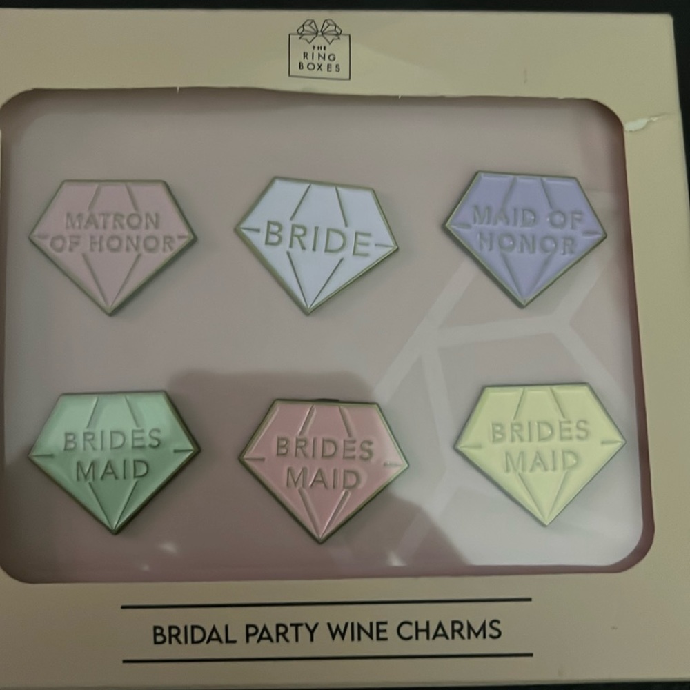 Bridal party wine charms